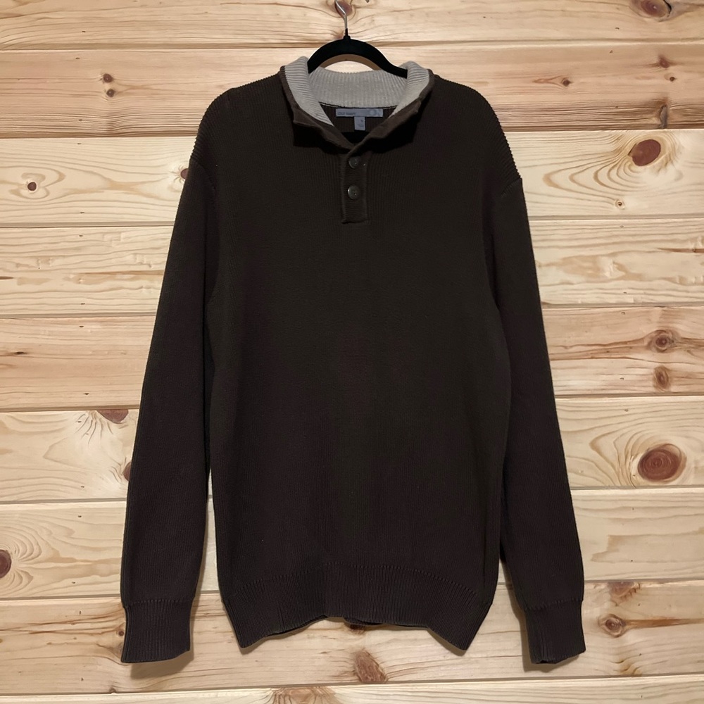Men’s Thick Cozy 100% Cotton Chocolate Brown Sweater
